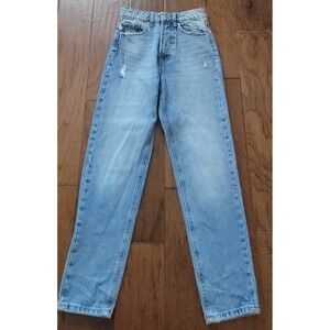 STRADIVARIUS Women's‎ Acid Wash Denim 80s Style Retro Jeans Size US 00 23x27